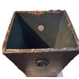 LS - Waste Basket - Hexagonal Vintage Metal, 24 Inches Tall, Riveted Trim