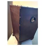 LS - Waste Basket - Hexagonal Vintage Metal, 24 Inches Tall, Riveted Trim