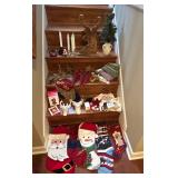 LL - Christmas Decor Lot - Stockings, Snowmen, Reindeer & Mini Tree