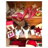 LL - Christmas Decor Lot - Stockings, Snowmen, Reindeer & Mini Tree