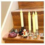 LL - Christmas Decor Lot - Stockings, Snowmen, Reindeer & Mini Tree