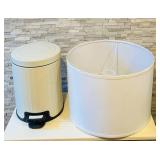 LL - White Drum Lampshade 10x14 in - Pedal Trash Can