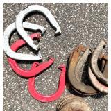 G - Horseshoes & Vintage Discs Lot - Rusty Metal Hardware & Furniture Mix