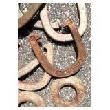 G - Horseshoes & Vintage Discs Lot - Rusty Metal Hardware & Furniture Mix