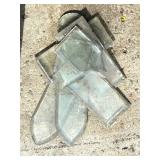 G - Vintage Cut Glass Pieces - Beveled Panes, Longest 16 in - Assorted Fragments