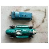 G - Tootsietoy Vintage Tin Toy Cars - Red 7 in Car, Greyhound Bus, & More (Lot of 8)