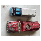 G - Tootsietoy Vintage Tin Toy Cars - Red 7 in Car, Greyhound Bus, & More (Lot of 8)