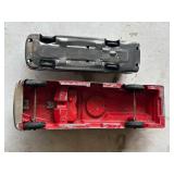 G - Tootsietoy Vintage Tin Toy Cars - Red 7 in Car, Greyhound Bus, & More (Lot of 8)