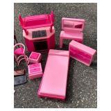 G - Barbie Pink Kitchen Playset with Mini Furniture
