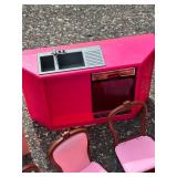 G - Barbie Pink Kitchen Playset with Mini Furniture