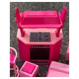 G - Barbie Pink Kitchen Playset with Mini Furniture