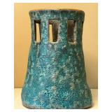 DR - Vintage Mid Century Italian Lava Glaze Pottery Vase & Vintage Aqua Lantern Base from Thomas Lee Living