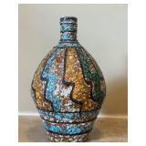 DR - Vintage Mid Century Italian Lava Glaze Pottery Vase & Vintage Aqua Lantern Base from Thomas Lee Living
