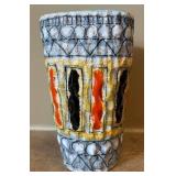 DR -Vintage Fratelli Fancioullacci Italian Blue and Orange Vase