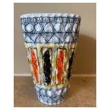 DR -Vintage Fratelli Fancioullacci Italian Blue and Orange Vase