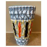 DR -Vintage Fratelli Fancioullacci Italian Blue and Orange Vase