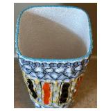 DR -Vintage Fratelli Fancioullacci Italian Blue and Orange Vase