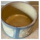 DR - Antique Yellow Ware Butter Crock Draped Window Design