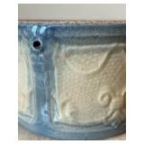 DR - Antique Yellow Ware Butter Crock Draped Window Design