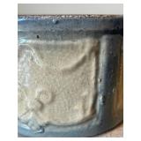 DR - Antique Yellow Ware Butter Crock Draped Window Design