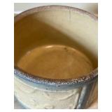 DR - Antique Yellow Ware Butter Crock Draped Window Design