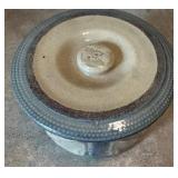 DR - Antique Yellow Ware Butter Crock Draped Window Design