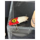 UL - Prescott Pike Hook Vintage Fishing Tackle Collection - Lures, Floats, Leader Box & Net Bag