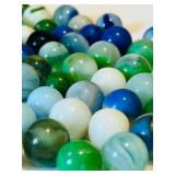 UL - Vintage Glass Marbles - Assorted Blues & Greens with Swirls