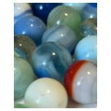 UL - Vintage Glass Marbles - Assorted Blues & Greens with Swirls