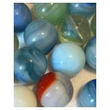 UL - Vintage Glass Marbles - Assorted Blues & Greens with Swirls