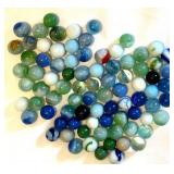UL - Vintage Glass Marbles - Assorted Blues & Greens with Swirls