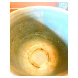 DR - Vintage McCoy Aqua Vases - Leaf-Relief Embossed (Lot of 2)