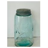 DR -Vintage Atlas E-Z Seal & Ball Mason 9-Inch Blue Glass Jars (Lot of 3)