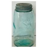 DR -Vintage Atlas E-Z Seal & Ball Mason 9-Inch Blue Glass Jars (Lot of 3)