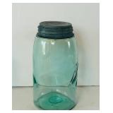DR -Vintage Atlas E-Z Seal & Ball Mason 9-Inch Blue Glass Jars (Lot of 3)