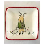 DR - Pottery Barn Snowflake Plate; The Original Red Plate (Germany); JOY Deer Tile; Star Dish; Vase; Cake Stand; 3 Spreader Knives (Lot of 8)