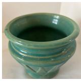 DR - Two Vintage McCoy Planters including a Sunburst Planter and Aqua Trivet