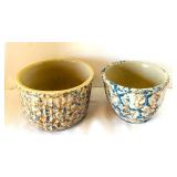 UL - Two Vintage Spongeware Bowls including a Vintage Red Wing Sponge Ware Bowl