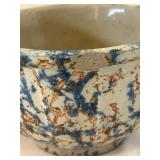 UL - Two Vintage Spongeware Bowls including a Vintage Red Wing Sponge Ware Bowl