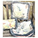 S - Vintage Floral Pillows & Covers with Fringe (Lot of 5)