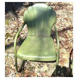 O - Vintage Green Metal Chairs (Lot of 3) Shell-Back