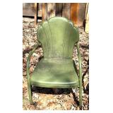 O - Vintage Green Metal Chairs (Lot of 3) Shell-Back