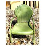 O - Vintage Green Metal Chairs (Lot of 3) Shell-Back