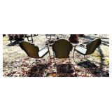 O - Vintage Green Metal Chairs (Lot of 3) Shell-Back