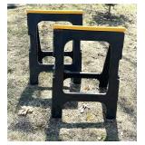 O - Sawhorse Pair - 31 in High, Plastic with Yellow Tops