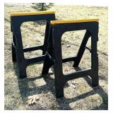 O - Sawhorse Pair - 31 in High, Plastic with Yellow Tops