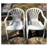 O - Two White Resin Chairs (Lot of 2)