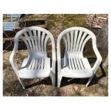 O - Two White Resin Chairs (Lot of 2)