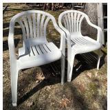 O - Two White Resin Chairs (Lot of 2)