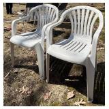 O - Two White Resin Chairs (Lot of 2)